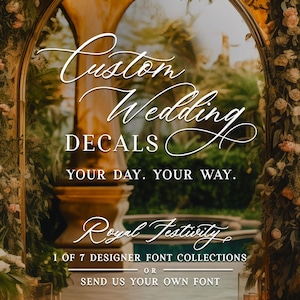 Custom Welcome Wedding Sign Vinyl Decal Sticker for DIY mirrors and signs - ROYAL FESTIVITY