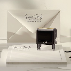 Tampon de mariage adresse de retour personnalisée - Tampon auto-encreur personnalisé ou manche en caoutchouc + tampon encreur à base de plantes - METROPOLITAN GALA