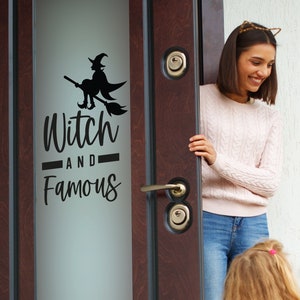 Halloween Vinyl Decal Sticker Decor - Removable Party Wall Decor, Witch Themed Halloween, Witch And Famous Vinyl Decal Sticker