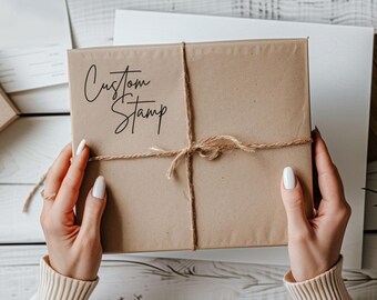 Sello de goma personalizado con el logotipo de su pequeña empresa + almohadilla de tinta opcional