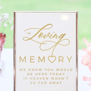 Décalcomanie en vinyle In Loving Memory pour plaque commémorative DIY, décoration de mariage, proches perdus, paradis | Signalétique de mariage - ROYAL FESTIVITY