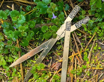 Très grands piquets de jardin potager marqueurs fines herbes + fleurs dorées, idées cadeau jardinier pour femme, homme, cadeau fête des mères ou fête des pères