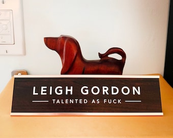 Engraved Custom Office Desk Nameplate | Gift for Boss / Employee