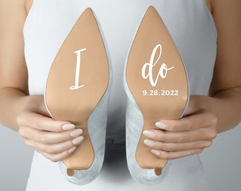 I Do Me Too Wedding Shoe Sole Vinyl Decal Sticker for Bride and Groom Personalized with Date, DIY - LIVELY AFFAIR