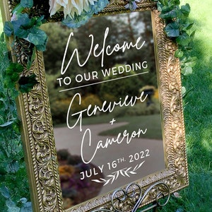 Welcome to Our Wedding Custom Vinyl Decal Sticker for mirrors, Wedding Decor, Custom Welcome Wedding Signs - METROPOLITAN GALA