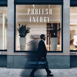 Décalcomanie personnalisée pour vitrine de magasin, votre logo, marque, nom de l'entreprise, vinyle pour vitrine de magasin - PROFESH ENERGY