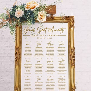 Your Seat Awaits Custom Vinyl Decal Sticker for Wedding Seating Chart Mirror and DIY Sign, Wedding Decor, Wedding Signs - METROPOLITAN GALA