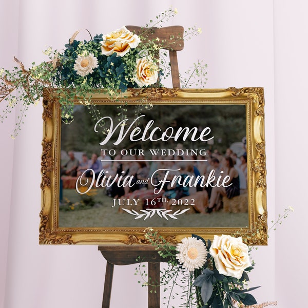 Welcome to Our Wedding Custom Vinyl Decal Sticker for mirrors, Wedding Decor, Custom Welcome Wedding Signs - FAIRYTALE EVENING