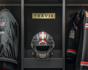 Placa de identificación personalizada para cubículos, etiquetas personalizadas para casilleros de gimnasio universitario, placa de identificación para puerta de oficina organizada, dorado metálico cepillado, plateado y cobre.