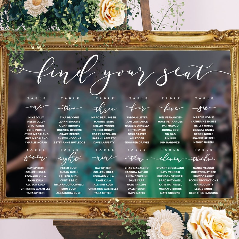 Please Find Your Seat Custom Vinyl Decal Sticker for Wedding Seating Chart Mirror DIY Sign, Wedding Decor, Wedding Signs ROMANTIC SOIREE image 2