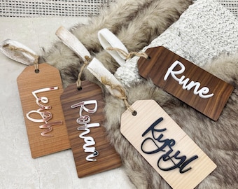 Custom 3D Name Christmas Stocking Tag for Gifts