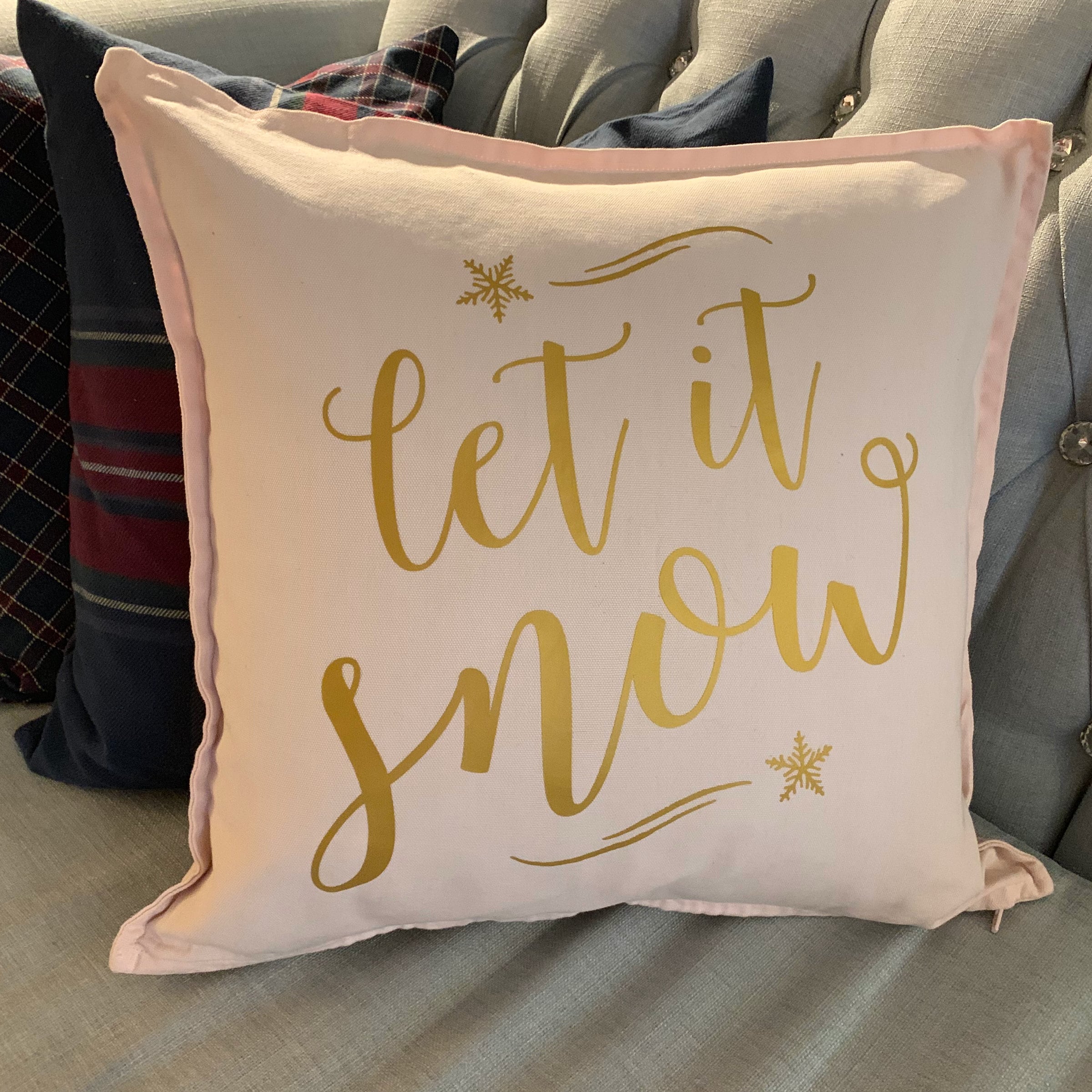 Let It Snow Pillow Cover Xmas Pillow Holiday Gifts Etsy Canada