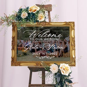 Welcome to Our Wedding Custom Vinyl Decal Sticker for mirrors, Wedding Decor, Custom Welcome Wedding Signs - ROYAL FESTIVITY - Best Seller
