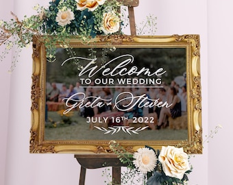 Welcome to Our Wedding Custom Vinyl Decal Sticker for mirrors, Wedding Decor, Custom Welcome Wedding Signs - ROYAL FESTIVITY - Best Seller