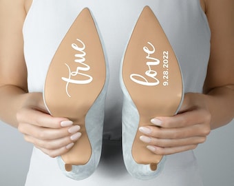 True Love Wedding Shoe Sole Vinyl Decal Sticker w. Custom Date - LIVELY AFFAIR