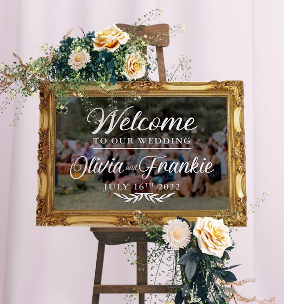 Welcome to Our Wedding Custom Vinyl Decal Sticker for Wedding Mirror, Wedding Decor, Custom Welcome Wedding Signs