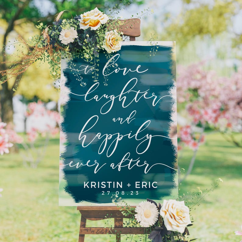 Wedding Vinyl Decal Sticker - 'Love, Laughter + Happily Ever After' - ROMANTIC SOIREE image 6