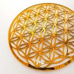 Flower of Life Mirror Wall Mount – Acrylic Sacred Geometry Decor