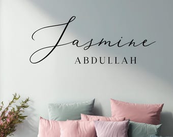 Custom Cursive Name Personalized Vinyl Wall Decal: Kids Room Decor