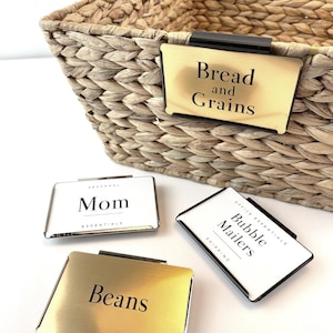 Clips metálicos personalizados para cestas + etiquetas para la organización del hogar - Impermeables y lavables imagen 7