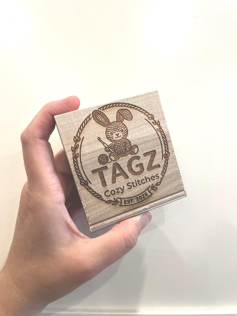 Custom Rubber Block Stamp, Personalized with Small Business Logo, Optional Ink Pad image 3
