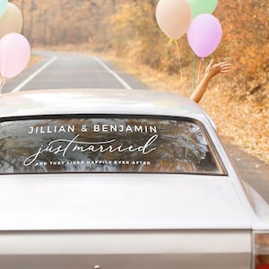 Custom Just Married Sticker Vinyl Decal for Wedding Car Decoration | Wedding Car Decor Signs | DIY Wedding Decor - GARDEN FORMAL