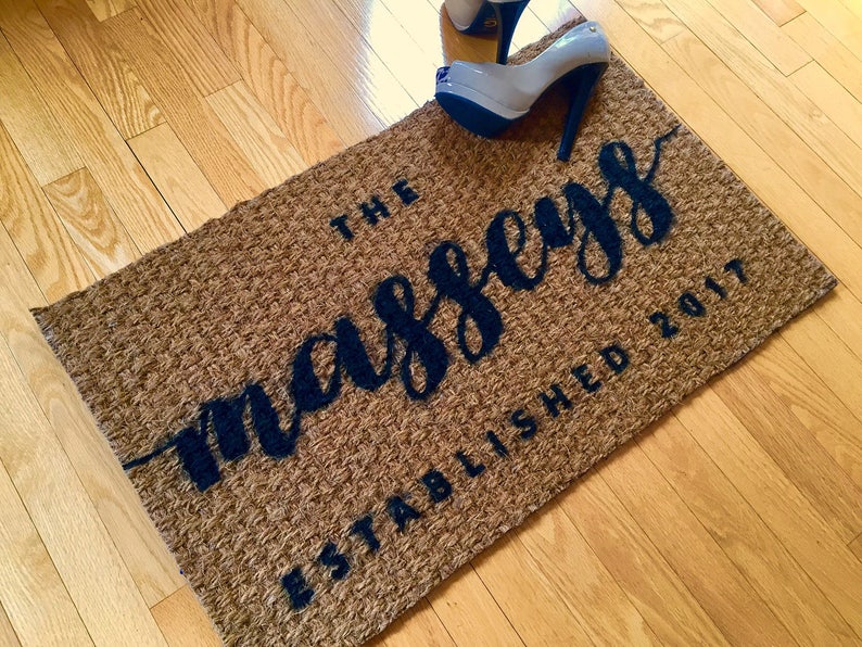 Custom name outdoor mat personalized front door mat family Etsy