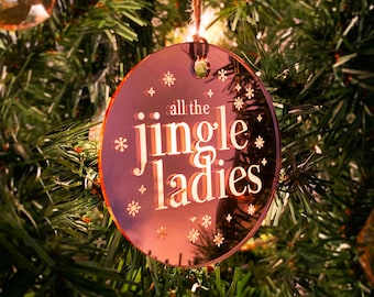 Décoration d’ornement d’arbre de Noël gravé en bois ou en acrylique, toutes les dames Jingle, décor de vacances drôle, cadeau de rembourrage de bas, personnalisé