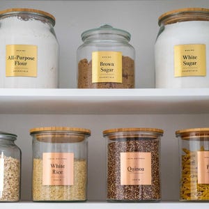 Gravierte Metallic Pantry Etiketten - Wasserdicht & waschbar