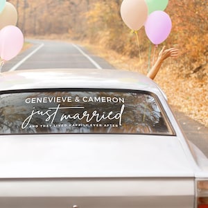 Custom Just Married Sticker Vinyl Decal for Wedding Car Decoration | Wedding Car Decor Signs | DIY Wedding Decor - METROPOLITAN GALA