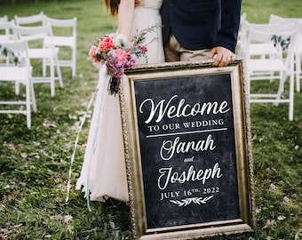 Welcome to Our Wedding Custom Vinyl Decal Sticker for mirrors, Wedding Decor, Custom Welcome Wedding Signs - FAIRYTALE EVENING