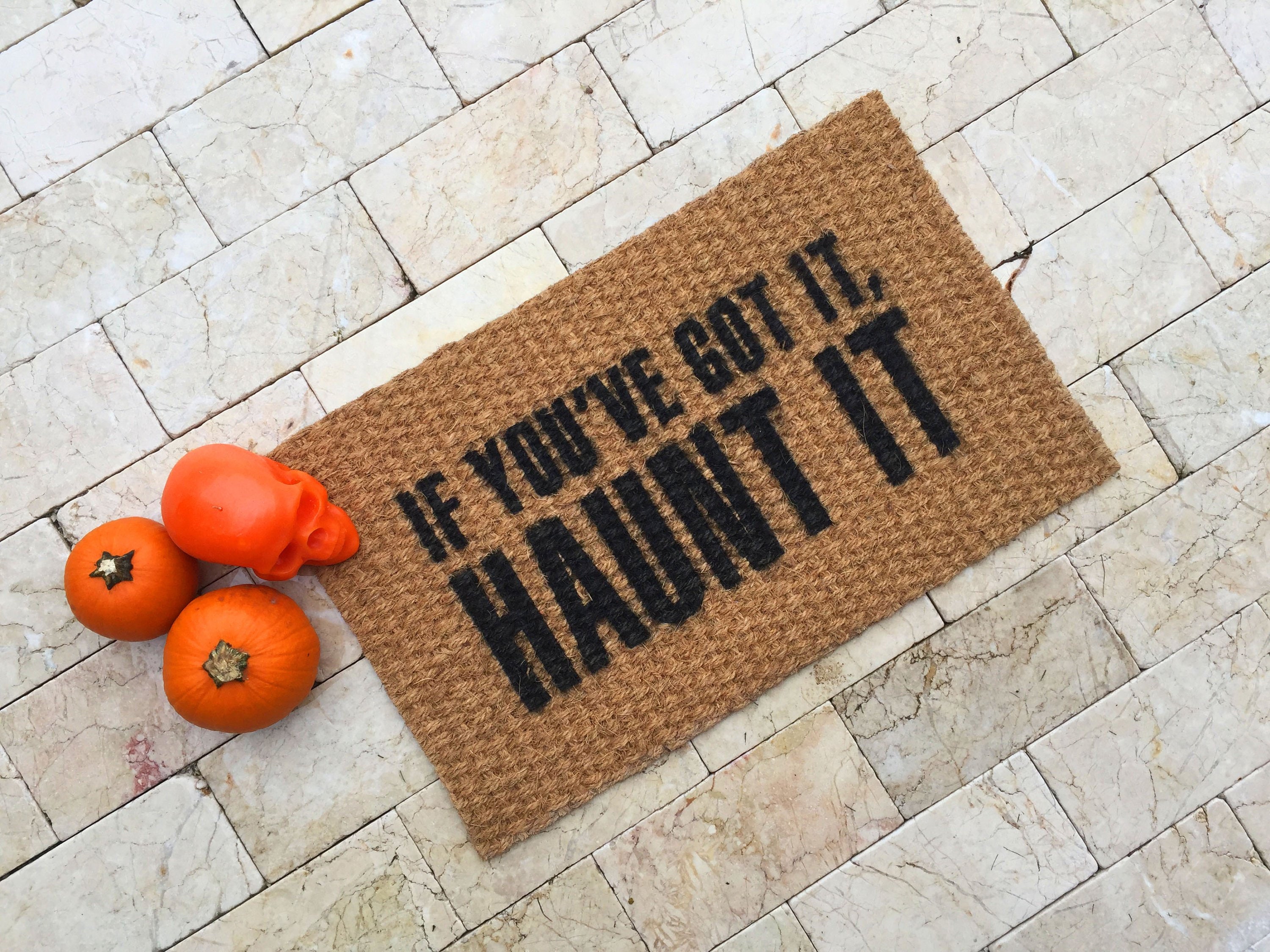 Funny halloween mat halloween decor haunt it fall Etsy