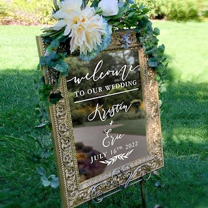 Welcome to Our Wedding Custom Vinyl Decal Sticker for mirrors, Wedding Decor, Custom Welcome Wedding Signs - ROMANTIC SOIREE