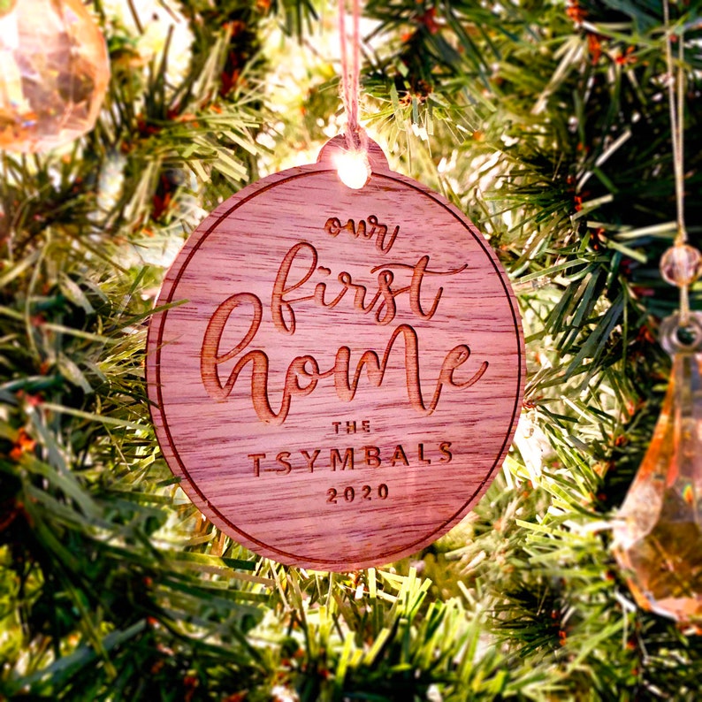 Christmas Tree Decorations Our First Home Christmas Ornament Custom Engraved Christmas Ornament Housewarming Stocking Stuffer Gift