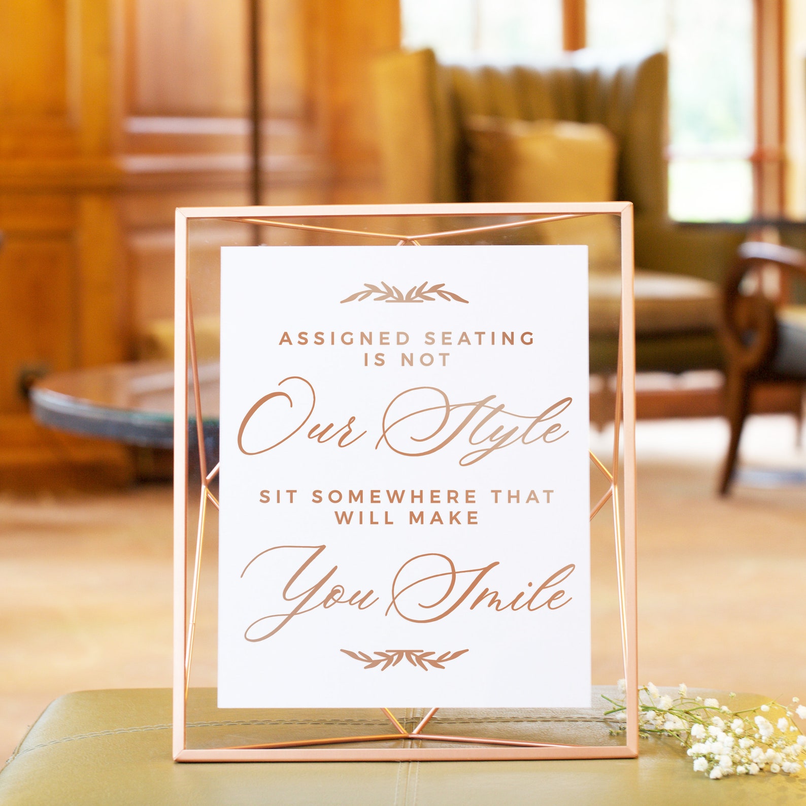 Ceremony Vinyl Decal Sticker 'assigned Seats Not Our Style' for Wedding ...