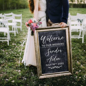 Welcome to Our Wedding Custom Vinyl Decal Sticker for Wedding Mirror image 2