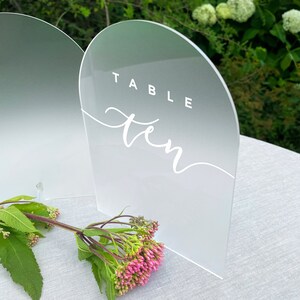 Wedding Table Signage, Unplugged Ceremony, Guestbook, Table Numbers, Cards and Gifts, Open Bar, etc. on Frosted Acrylic ROMANTIC SOIREE image 9