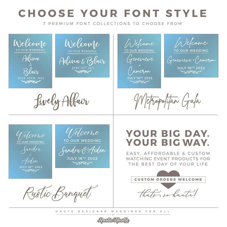 Welcome to Our Wedding Custom Vinyl Decal Sticker for Wedding Mirror image 6