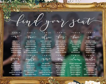 Custom Please Find Your Seat Seating Chart Header Vinyl Decal Sticker - ROMANTIC SOIREE