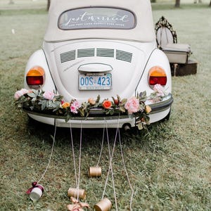 結婚式の車の装飾用のカスタム Just Married ステッカー ビニール デカール | 結婚式の車の装飾サイン | DIY 結婚式の装飾