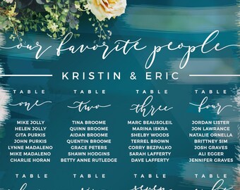 Custom Our Favorite People Seating Chart Header Vinyloverdrukplaatjesticker - ROMANTISCHE Soiree