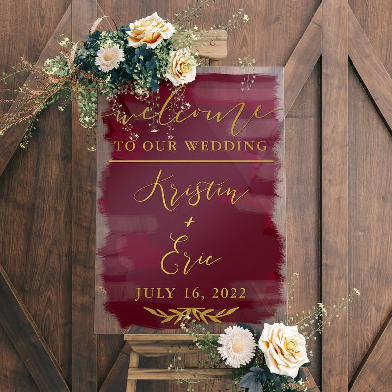 Welcome to Our Wedding Custom Vinyl Decal Sticker for Wedding Mirror image 4
