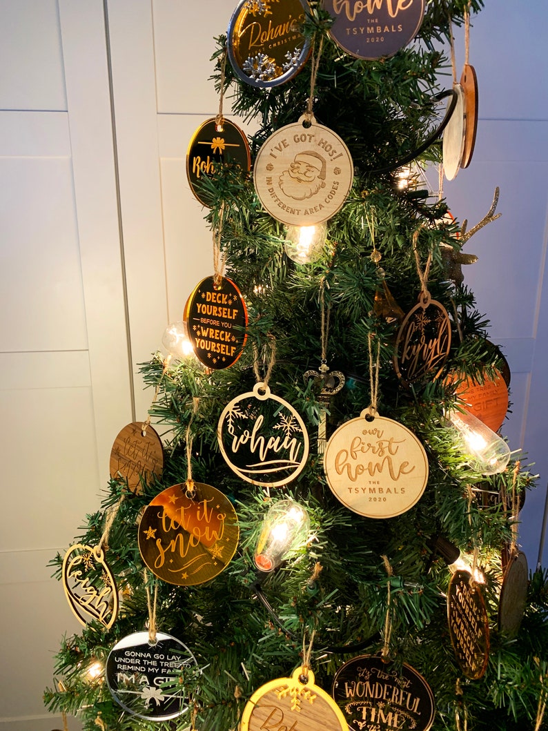 Christmas Tree Decorations Our First Home Christmas Ornament Custom Engraved Christmas Ornament Housewarming Stocking Stuffer Gift