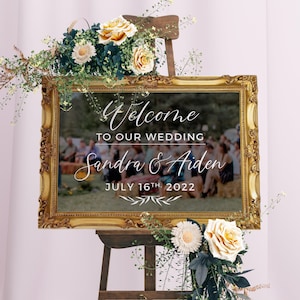 Welcome to Our Wedding Custom Vinyl Decal Sticker for mirrors, Wedding Decor, Custom Welcome Wedding Signs - RUSTIC BANQUET