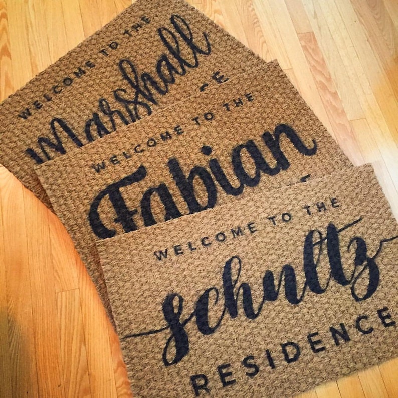 Custom name outdoor mat personalized front door mat family Etsy