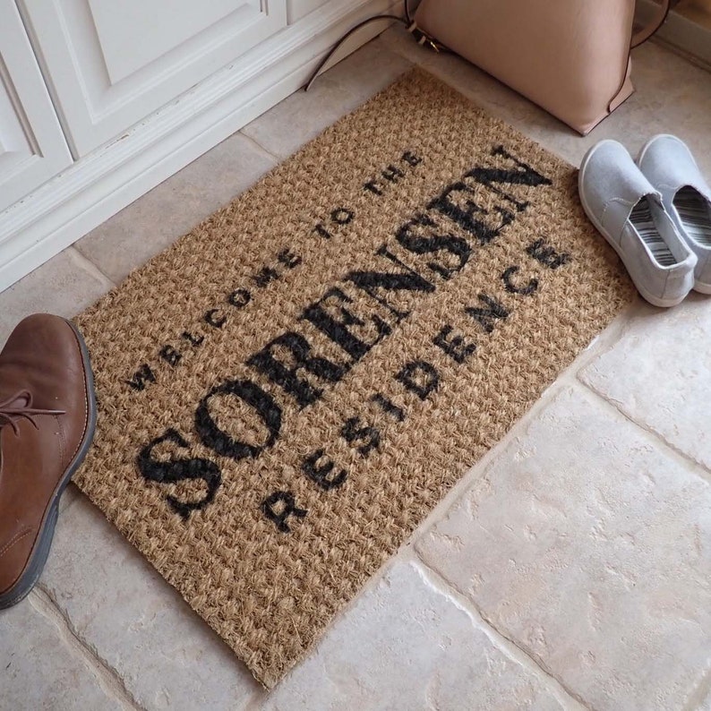 Custom name outdoor mat personalized front door mat family Etsy