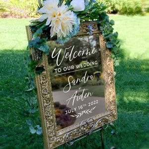 Welcome to Our Wedding Custom Vinyl Decal Sticker for mirrors, Wedding Decor, Custom Welcome Wedding Signs - RUSTIC BANQUET