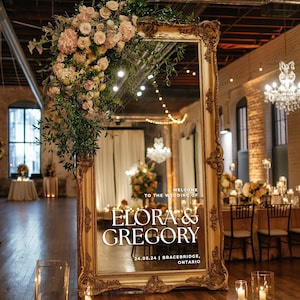 Welcome to the Wedding of Custom Vinyl Decal Sticker for Mirrors, Acrylic Sheets, Wooden Boards, Welcome Wedding Mirror Signs Decor