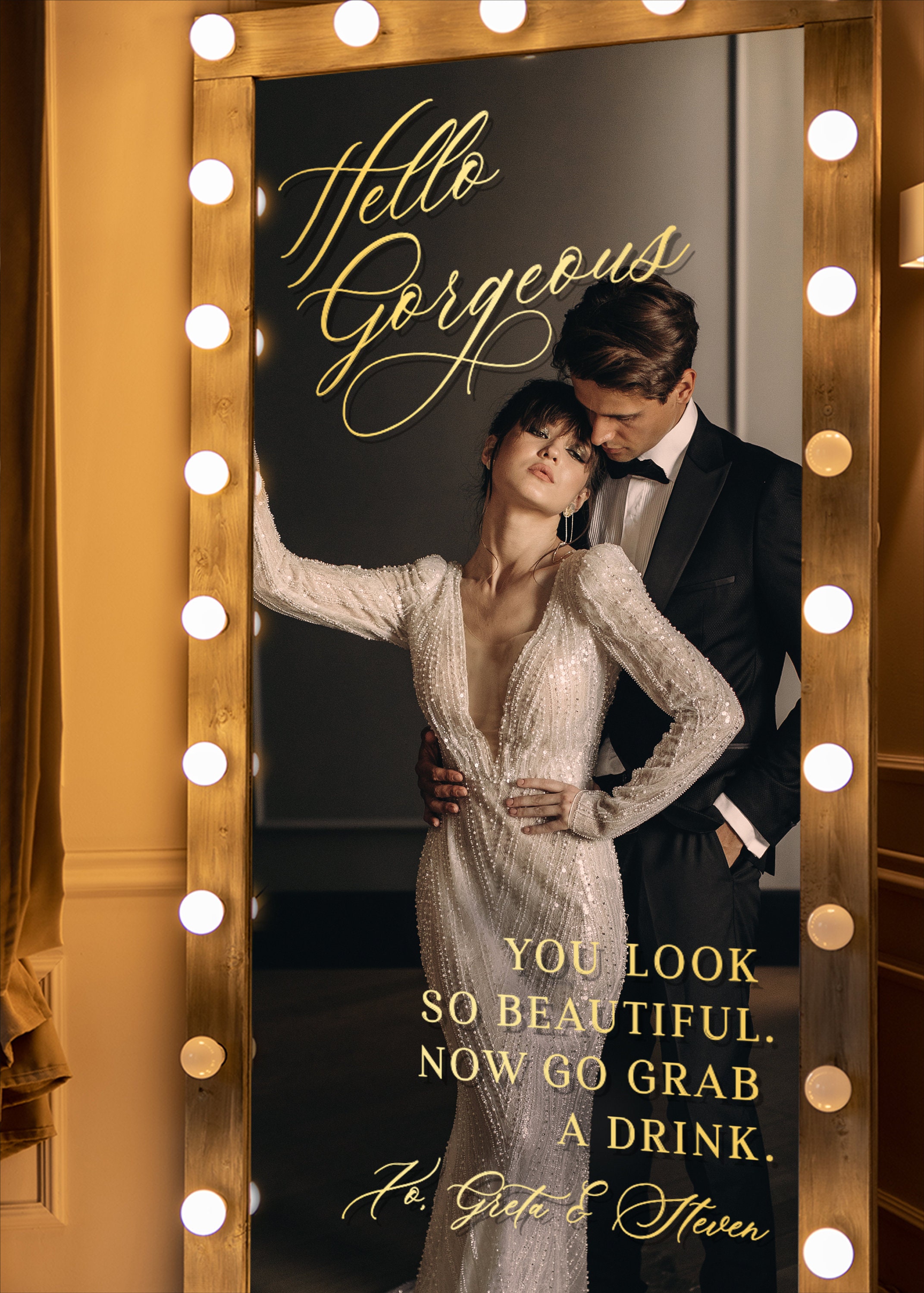 Hello Grab A Drink Decal Selfie Mirror Sticker for Etsy