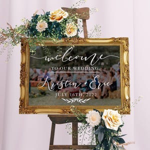 Welcome to Our Wedding Custom Vinyl Decal Sticker for mirrors, Wedding Decor, Custom Welcome Wedding Signs - ROMANTIC SOIREE